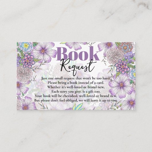 Elegante Lila Garden Blume Baby in Bloom Begleitkarte (Vorderseite)