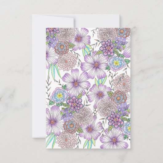 Elegante Lila Garden Blume Baby in Bloom Dankeskarte (Rückseite)