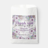 Elegante Lila Garden Blume Baby in Bloom Geschenktütchen (Vorderseite)