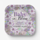 Elegante Lila Garden Blume Baby in Bloom Pappteller (Vorderseite)