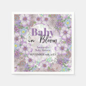 Elegante Lila Garden Blume Baby in Bloom Serviette (Vorderseite)