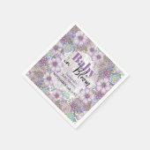 Elegante Lila Garden Blume Baby in Bloom Serviette (Ecke)