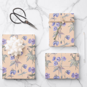 Elegante Lila Geburtstagsparty-Baby-Dusche Geschenkpapier Set