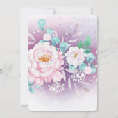 Elegante lila Geburtstagsparty Einladung (Rückseite)