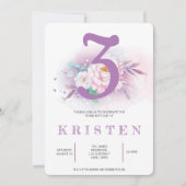 Elegante lila Geburtstagsparty Einladung (Vorderseite)