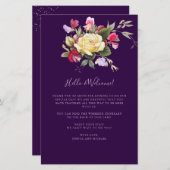 Elegante Lila-Gelbe Hochzeitstag Begrüßungsreise (Vorne/Hinten)