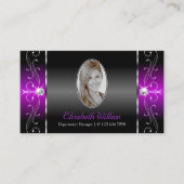 Elegante, Lila, gequetschte Juwelen mit Foto Visitenkarte (Vorderseite)