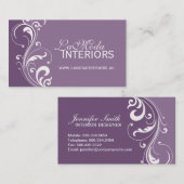 Elegante lila Geschäfts-Karte Visitenkarte (Vorne/Hinten)