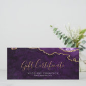 Elegante Lila Geschenkkarte (Stehend Vorderseite)