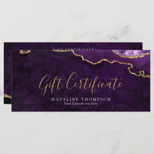 Elegante Lila Geschenkkarte (Vorne/Hinten)