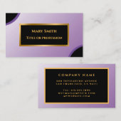 Elegante Lila Gold Berufliche Visitenkarte (Vorne/Hinten)