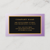 Elegante Lila Gold Berufliche Visitenkarte (Rückseite)