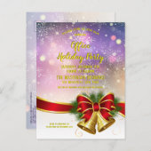 Elegante Lila Gold Company Holiday Party Einladungspostkarte (Vorne/Hinten)