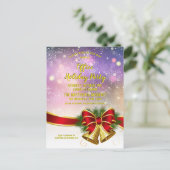 Elegante Lila Gold Company Holiday Party Einladungspostkarte (Stehend Vorderseite)