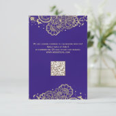 Elegante Lila Gold Henna Lace RSVP Karte (Stehend Vorderseite)