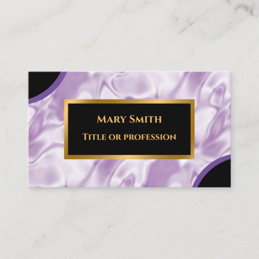 Elegante Lila Gold Silk Business Card Visitenkarte (Vorderseite)