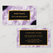 Elegante Lila Gold Silk Business Card Visitenkarte (Vorne/Hinten)