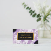 Elegante Lila Gold Silk Business Card Visitenkarte (Stehend Vorderseite)