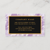 Elegante Lila Gold Silk Business Card Visitenkarte (Rückseite)