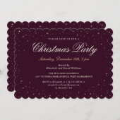 Elegante Lila Gold Starry Weihnachtsfeier Einladung (Vorne/Hinten)