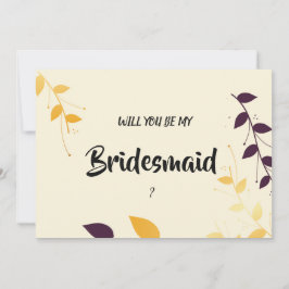 Elegante Lila Golden Blätter Einladung