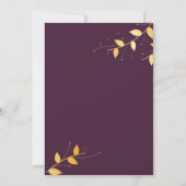 Elegante Lila Golden Blätter vielen Dank Einladung (Rückseite)