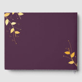 Elegante Lila Goldene Blätter Gästebuch (Rückseite)