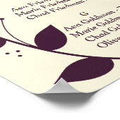 Elegante Lila Goldene Blätter Poster (Ecke)