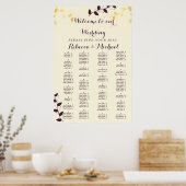 Elegante Lila Goldene Blätter Poster (Küche)