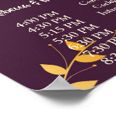 Elegante Lila Goldene Blätter Poster (Ecke)