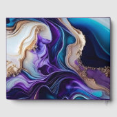 Elegante Lila, goldene und Aquamarine Hochzeit Gästebuch (Rückseite)