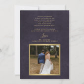 Elegante lila Goldhochzeit Dankeskarte (Rückseite)