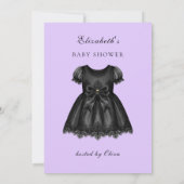 Elegante Lila Gothic-Babydusche Einladung (Rückseite)