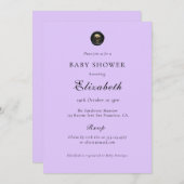 Elegante Lila Gothic-Babydusche Einladung (Vorne/Hinten)