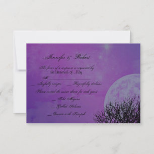Elegante Lila Gothic Posh Wedding Response Card RSVP Karte