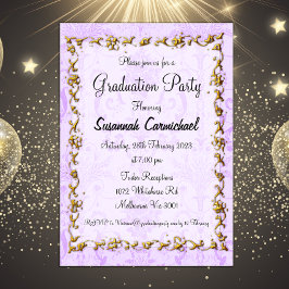 Elegante Lila Graduation Party Einladung