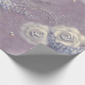 Elegante Lila Graublüte und Perle Geschenkpapier (Ecke)