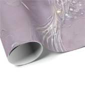 Elegante Lila Graublüte und Perle Geschenkpapier (Rolleneckpunkt)