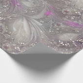 Elegante Lila-Gray Pearl Beaded Feathers Geschenkpapier (Ecke)