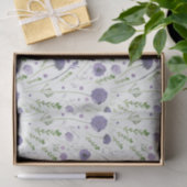 Elegante Lila grüne Aquarellfarben-Blume Seidenpapier (Geschenk)