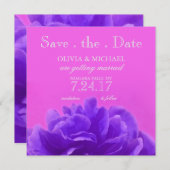 Elegante Lila Himbeere Save the Date floral Einladung (Vorne/Hinten)