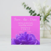 Elegante Lila Himbeere Save the Date floral Einladung (Stehend Vorderseite)
