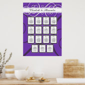 Elegante Lila Hochzeit 15 Tafelsitzkarten Poster (Küche)