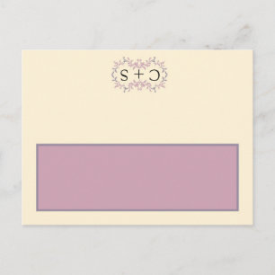 Elegante lila Hochzeit beschreibbare Platzkarte Postkarte