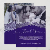 Elegante Lila Hochzeit Dankeschön-Karte Dankeskarte (Vorne/Hinten)