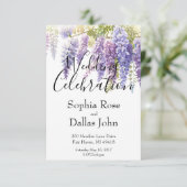 Elegante lila Hochzeit der Walliser Alpen Einladung (Stehend Vorderseite)