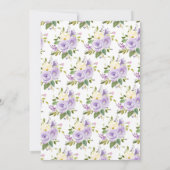 Elegante Lila Hochzeit der Wasserfarben Einladung (Rückseite)