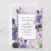 Elegante Lila Hochzeit der Wasserfarben Einladung (Vorderseite)