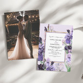 Elegante Lila Hochzeit der Wasserfarben Einladung