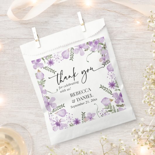 Elegante Lila Hochzeit der Wasserfarben Geschenktütchen (Ausgeschnitten)